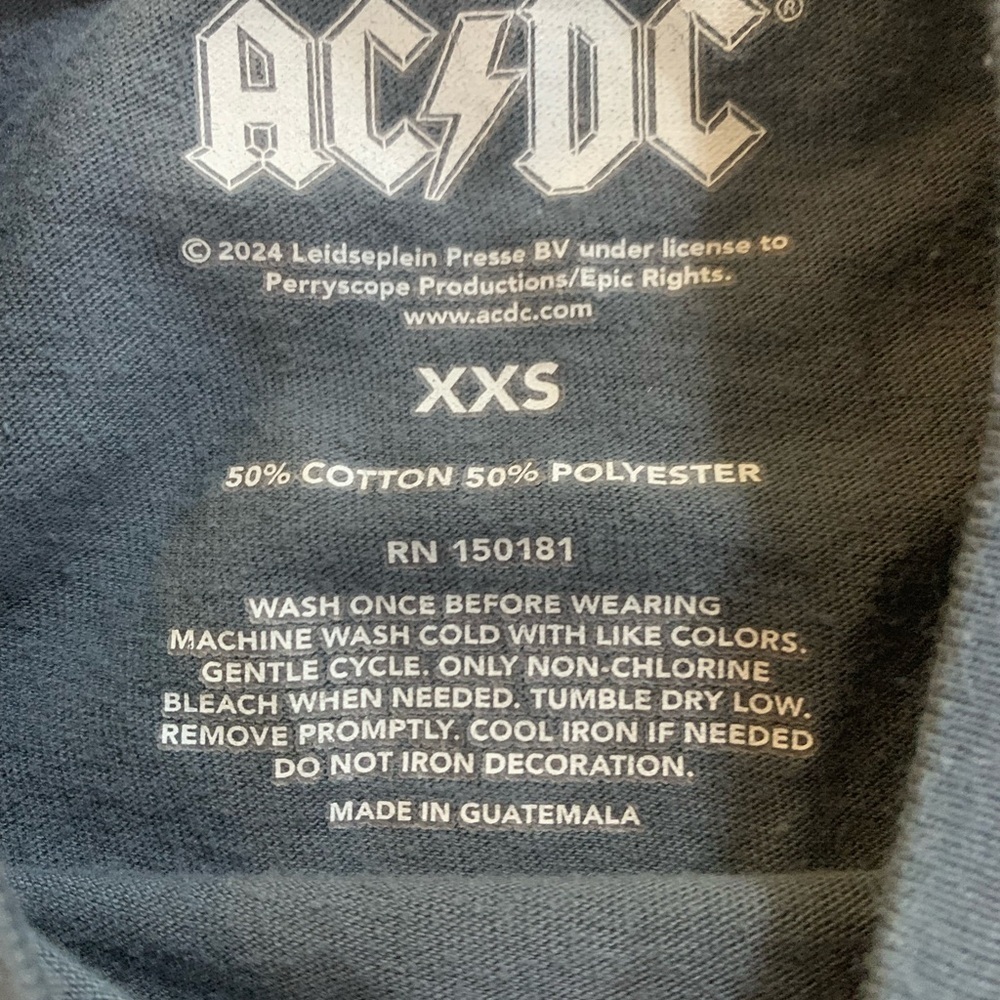 AC/DC Black and White Logo Tee Unisex - Picture 7 of 8
